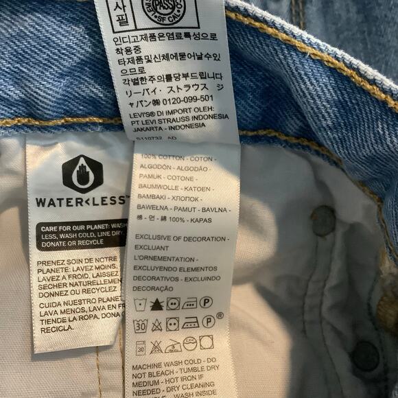 Levi’s 501 High Rise Cutoff Denim Jean Shorts Button Fly 29 - Picture 7 of 8